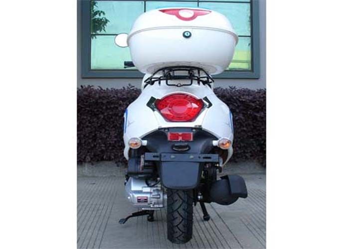সাদা / নীল 50cc মিনি সাইকেল স্কুটার দুটি রিয়ার ভিউ মিরর / রিয়ার বক্স