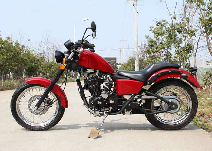 রেড 250cc চপার মোটরসাইকেল 90 কিমি / এইচ 5 ম্যানুয়াল ট্রান্সমিশন সঙ্গে নিম্ন তেল খরচ