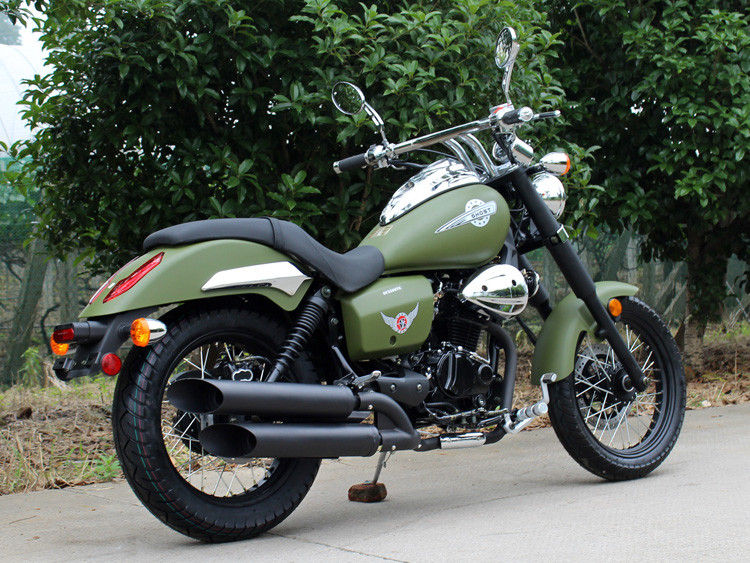 আর্মি গ্রিন 250cc বব্বার চপার 90 কিলোমিটার / এইচ 5 টি ম্যানুয়াল ট্রান্সমিশন সহ নিম্ন তেল খরচ