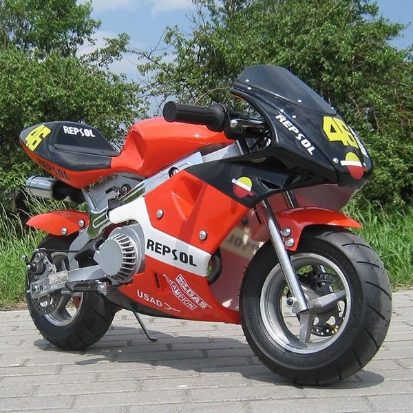 লাল মিনি গ্যাস ডার্ট বাইক 50cc, স্বয়ংক্রিয় ট্রান্সমিশন সঙ্গে বৈদ্যুতিক শুরু ছোট ময়লা বাইক